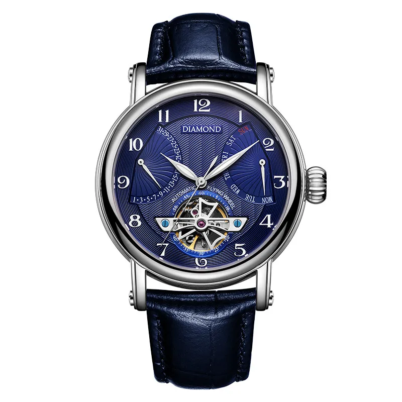 Shanghai Watch Men's Automatic Mechanical Watch Diamond Hollow Flywheel Calendar Week 3302 Multifunctional Men's Watch
Shanghai Watch Men's Automatic Mechanical Watch Diamond Hollow Flywheel Calendar Week 3302 Multifunctional Men's Watch