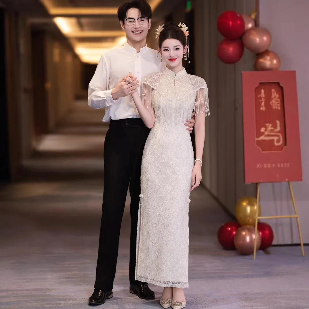 New Chinese Toast Dress 2026 Engagement Cheongsam Suit Registration License High-End Xiuhe Wedding Clothes
New Chinese Toast Dress 2026 Engagement Cheongsam Suit Registration License High-End Xiuhe Wedding Clothes