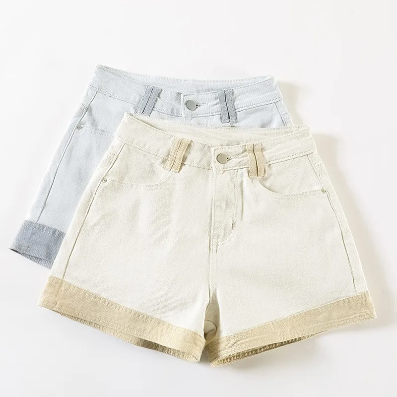 Women's High Waist Denim Shorts 2026 Summer New Korean Style Slim Fit Color Block Casual Versatile Streetwear Jean Shorts
Women's High Waist Denim Shorts 2026 Summer New Korean Style Slim Fit Color Block Casual Versatile Streetwear Jean Shorts