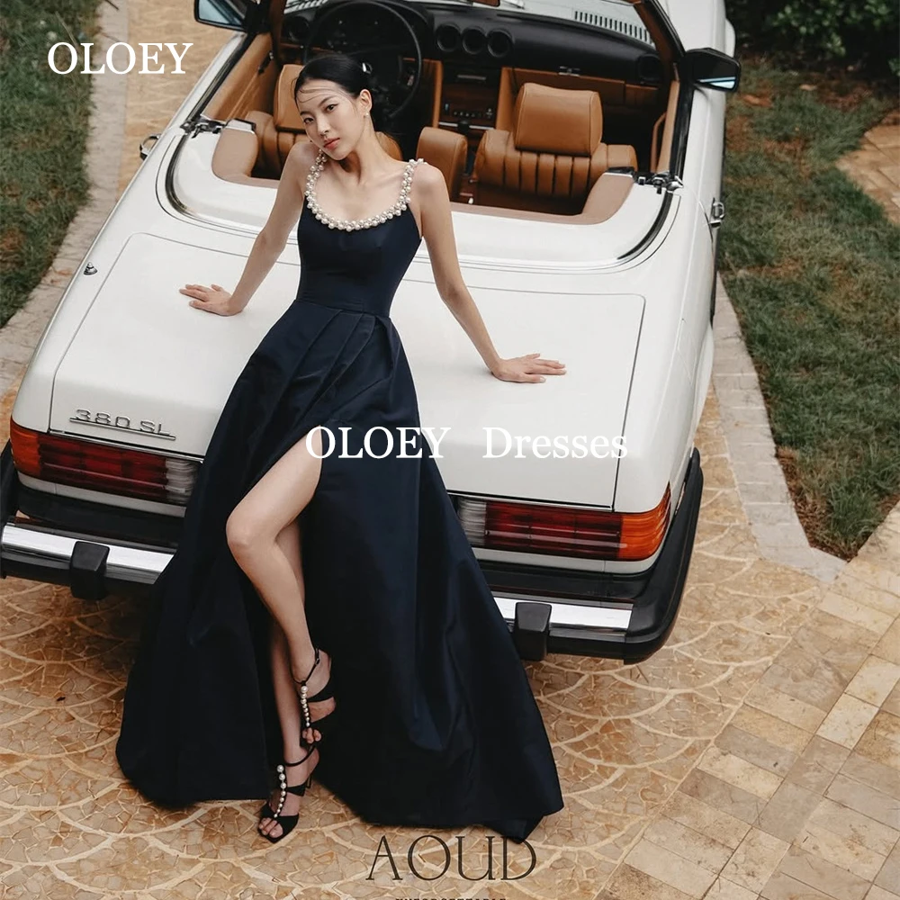 OLOEY Luxury Pearls Black A Line Prom Dresses Korea Photoshoot Pleats Side Slit Floor Length Wedding Party Gowns Customized
OLOEY Luxury Pearls Black A Line Prom Dresses Korea Photoshoot Pleats Side Slit Floor Length Wedding Party Gowns Customized