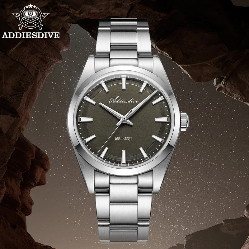ADDIESDIVE 36mm Quartz Watch VH31 Starry Sky Gray Dial AR Coating 3D Scale 100m Diving 316L Stainless Steel Business Watch Man
ADDIESDIVE 36mm Quartz Watch VH31 Starry Sky Gray Dial AR Coating 3D Scale 100m Diving 316L Stainless Steel Business Watch Man