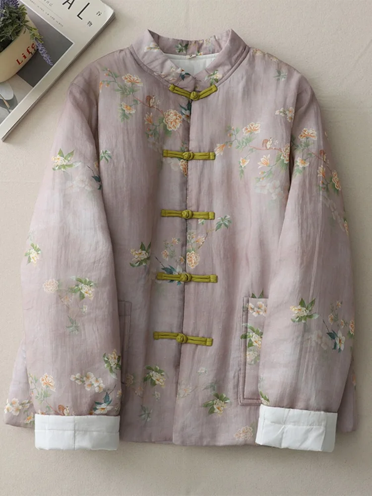 Chinese Zen Sle Women's Cotton Jaet Coat Thiened Warm Button Tea Costume Cotton Clothes Long Sve Stand Collar Coat
Chinese Zen Sle Women's Cotton Jaet Coat Thiened Warm Button Tea Costume Cotton Clothes Long Sve Stand Collar Coat