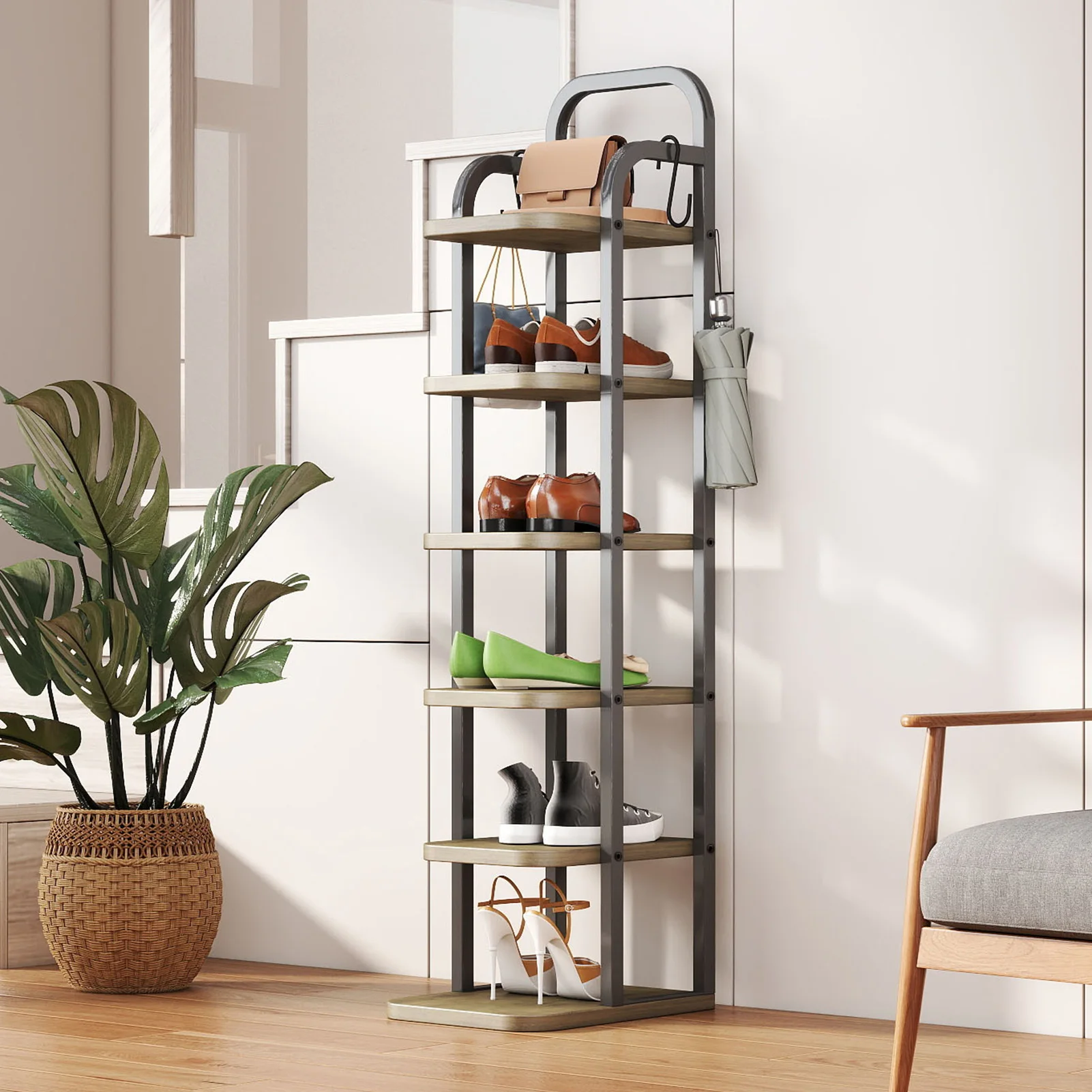 НОВИНКА: 6-ярусная вертикальная обувница с регулируемыми полками, высокая узкая полка для обуви с крючками, обувная стойка для небольших помещений, прихожей, гостиной
НОВИНКА: 6-ярусная вертикальная обувница с регулируемыми полками, высокая узкая полка для обуви с крючками, обувная стойка для небольших помещений, прихожей, гостиной