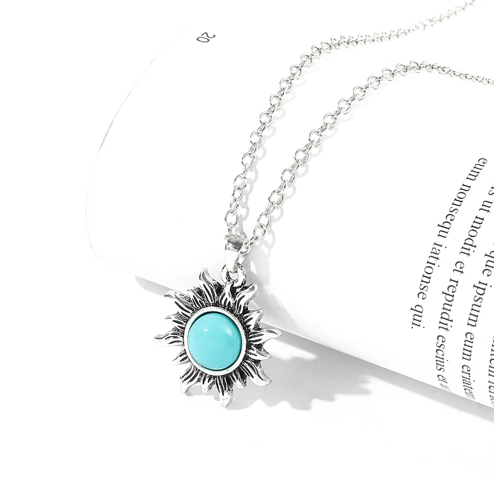 Blue Sun Shape Vintage Necklace Creative Exquisite Pendant Jewelry Gift for Women And Men Cosplay Accessory
Blue Sun Shape Vintage Necklace Creative Exquisite Pendant Jewelry Gift for Women And Men Cosplay Accessory