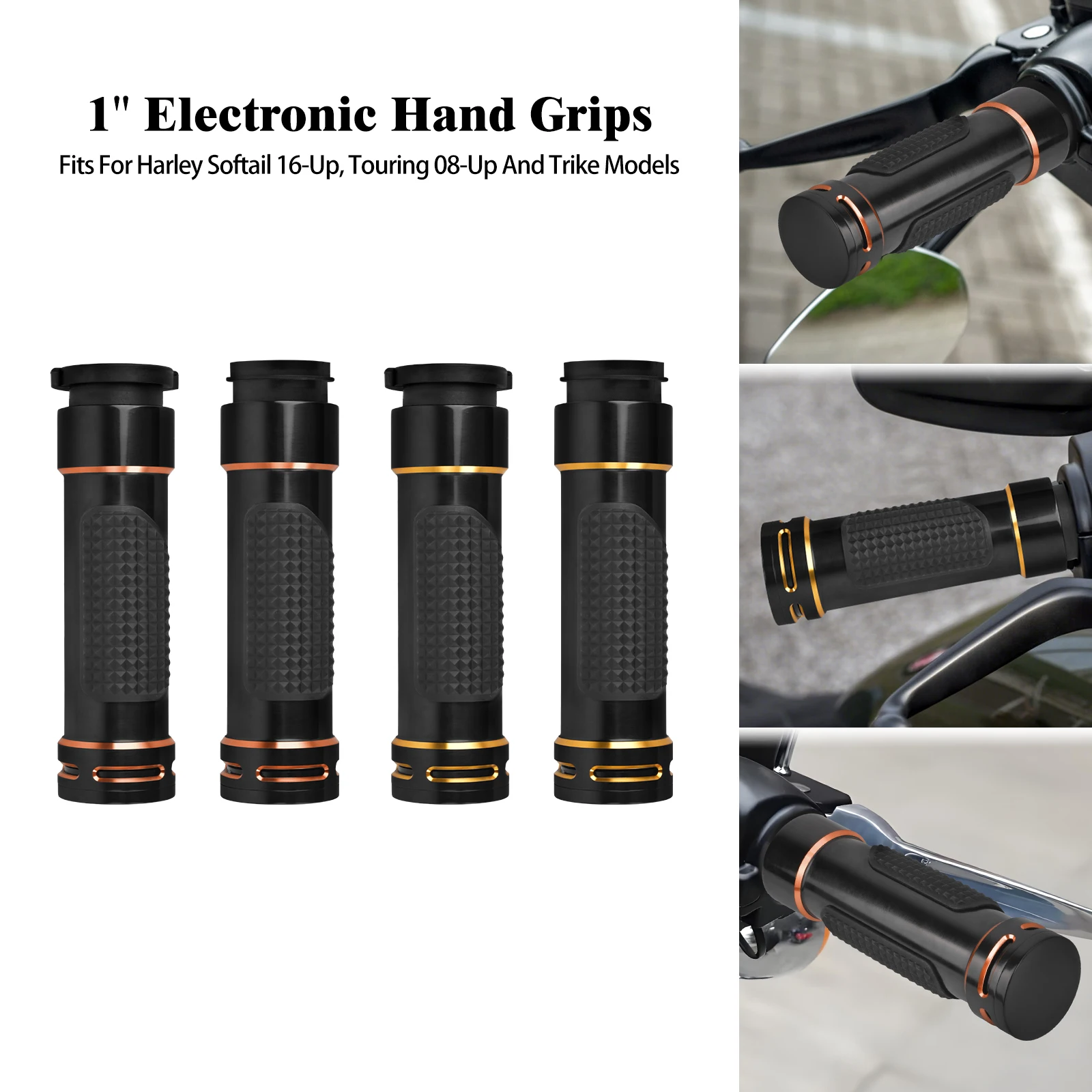 Motorcycle 1" Electronic Hand Grips 25mm Handlebar For Harley Touring Road Electra Glide 08-25 FXDLS 16-17 Softail 16-24 Deluxe
Motorcycle 1" Electronic Hand Grips 25mm Handlebar For Harley Touring Road Electra Glide 08-25 FXDLS 16-17 Softail 16-24 Deluxe