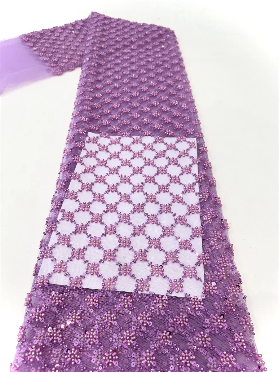 French Tulle Lace Fabric 2025 High Quality Sequins African Nigerian Beaded Lace Fabric 5 Yards Wedding Dress for Women
French Tulle Lace Fabric 2025 High Quality Sequins African Nigerian Beaded Lace Fabric 5 Yards Wedding Dress for Women