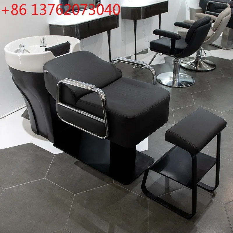 Modern simple barber shop shampoo bed semi-reclining Internet celebrity hair salon ceramic deep basin flushing bed
Modern simple barber shop shampoo bed semi-reclining Internet celebrity hair salon ceramic deep basin flushing bed