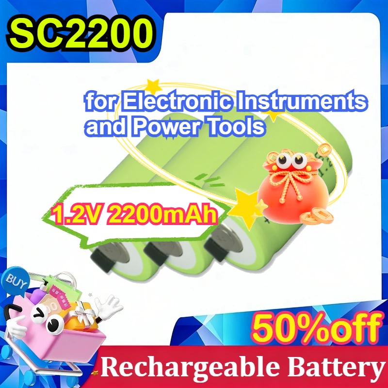 For 1.2V Ni-CD 4/5SC SC2200 2200mAh Rechargeable Battery for Electronic Instruments and Power Tools
For 1.2V Ni-CD 4/5SC SC2200 2200mAh Rechargeable Battery for Electronic Instruments and Power Tools