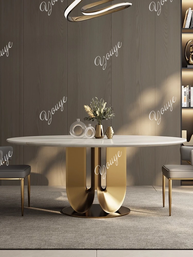High-end luxury stone countertop, marble, Italian light luxury round dining table, living room, home use
High-end luxury stone countertop, marble, Italian light luxury round dining table, living room, home use