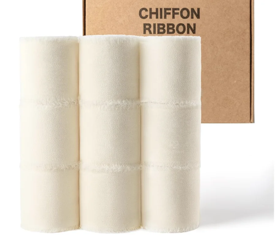 9 Rolls 1.5" x 45 Yd Cream White Handmade Chiffon Silk Ribbon Fringe Frayed Edges Ribbons for Wedding Invitations Bridal Bouquet
9 Rolls 1.5" x 45 Yd Cream White Handmade Chiffon Silk Ribbon Fringe Frayed Edges Ribbons for Wedding Invitations Bridal Bouquet