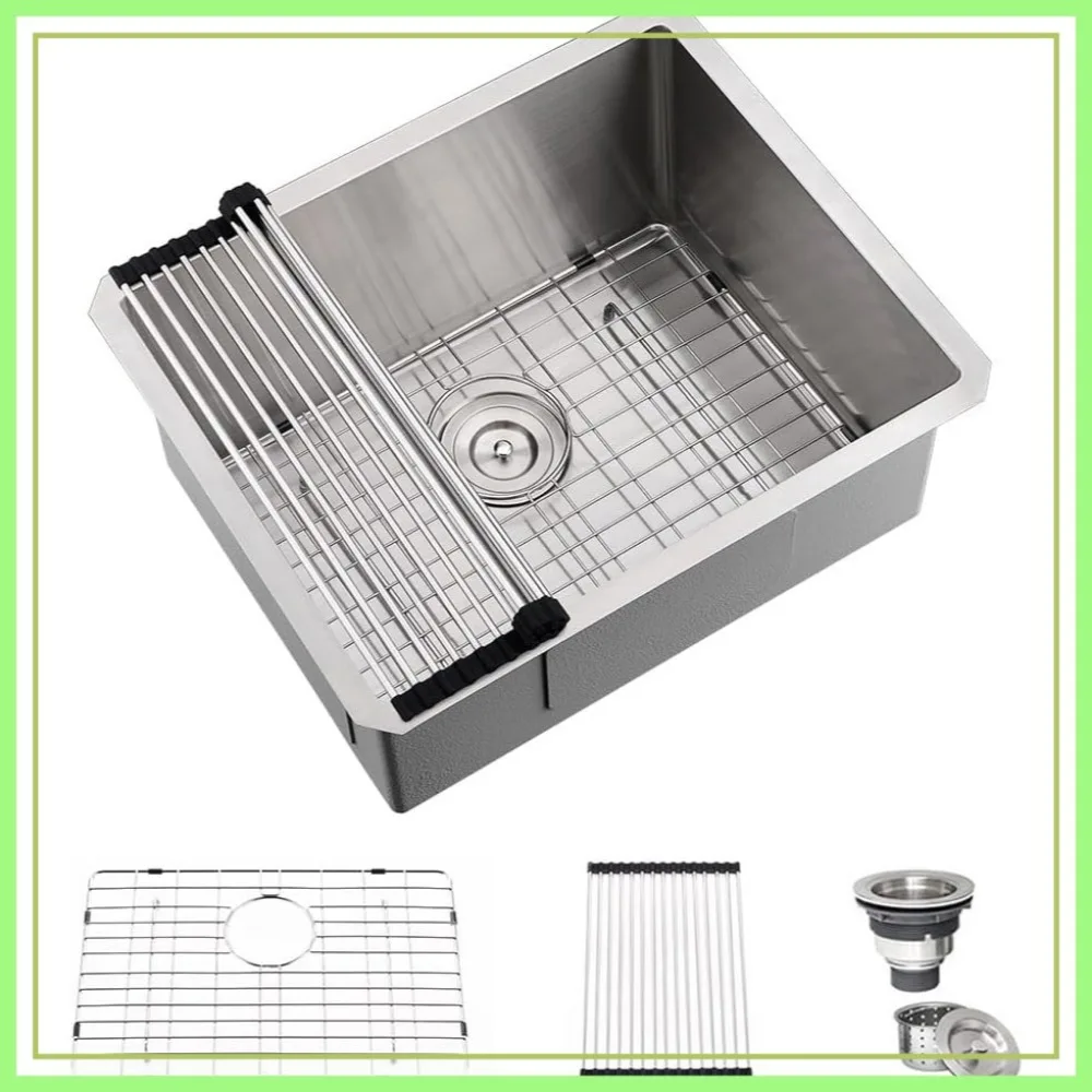 21x18x12 Undermount Laundry Sink 16 Gauge Stainless Steel Single Bowl Deep Utility Sink for Kitchen
21x18x12 Undermount Laundry Sink 16 Gauge Stainless Steel Single Bowl Deep Utility Sink for Kitchen