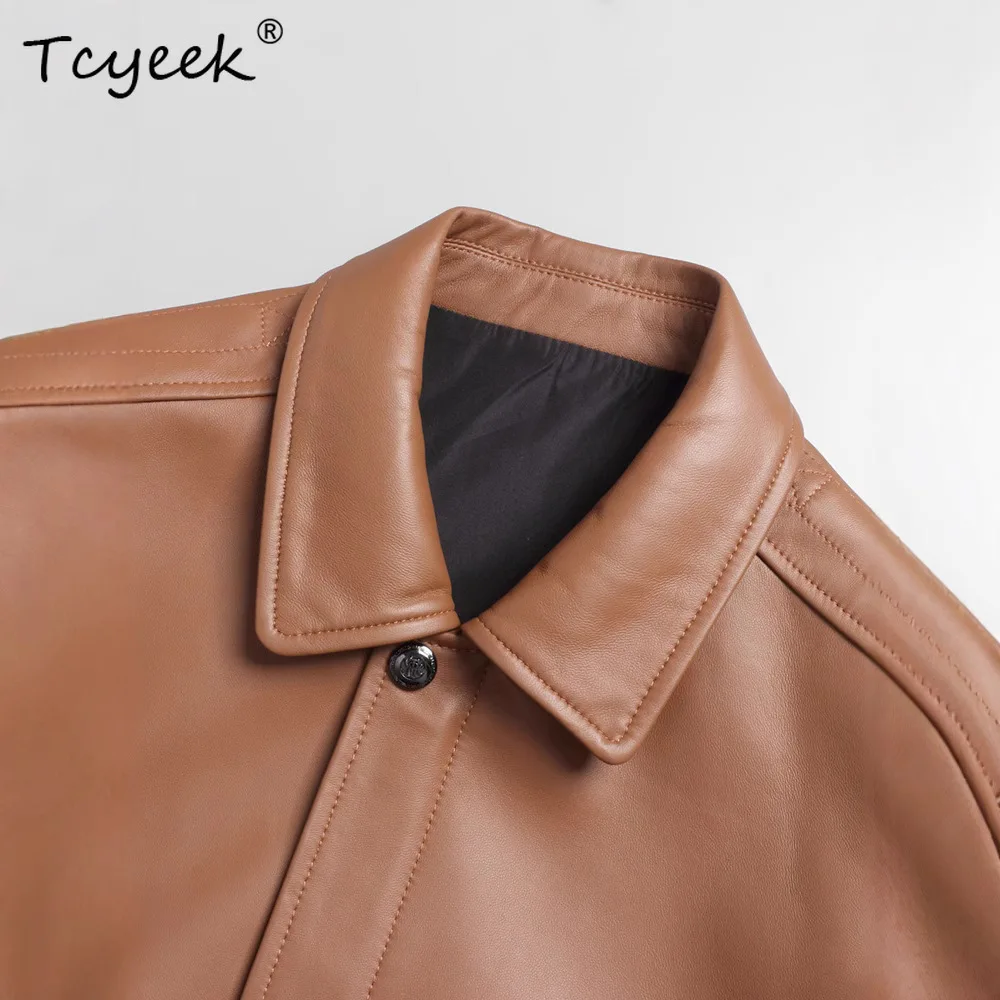Tcyeek 100% Real Leather Jacket Men Genuine Sheepskin Coat Motocycle Jackets Spring Autumn Clothes Trendy Jaqueta De Couro 2026
Tcyeek 100% Real Leather Jacket Men Genuine Sheepskin Coat Motocycle Jackets Spring Autumn Clothes Trendy Jaqueta De Couro 2026