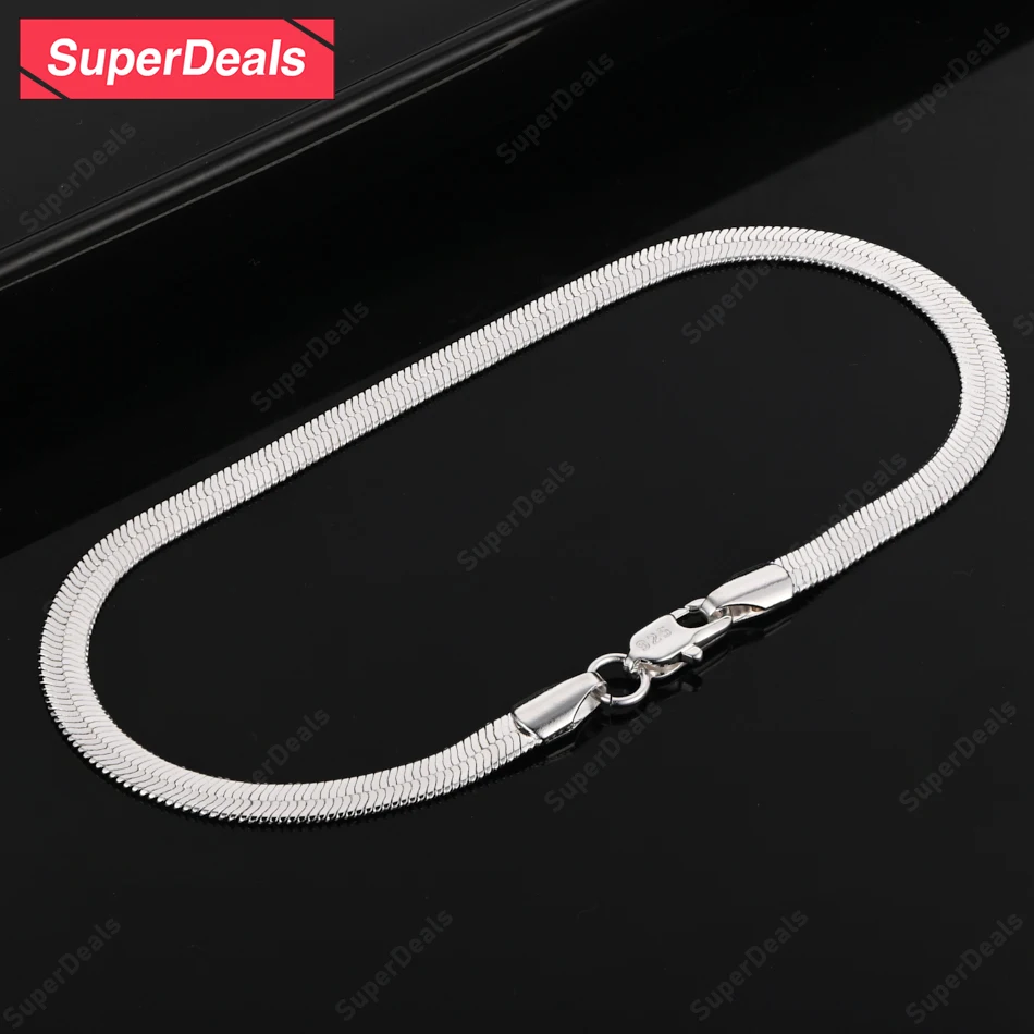 SuperDeals 4mm Flat Side Chain 925 Sterling Silver Fashion Bracelet For Men Trendy Jewelry Birthday Party Lady Nice Wedding Gift
SuperDeals 4mm Flat Side Chain 925 Sterling Silver Fashion Bracelet For Men Trendy Jewelry Birthday Party Lady Nice Wedding Gift