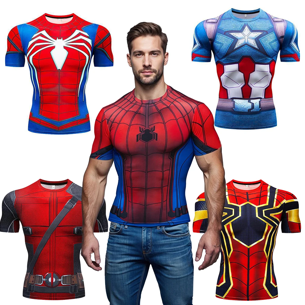Spider-Man T-Shirt Superhero Spiderman Costumes Deadpool Captain America Costume Short Sleeve 3D Print Men Movie Cosplay Clothes
Spider-Man T-Shirt Superhero Spiderman Costumes Deadpool Captain America Costume Short Sleeve 3D Print Men Movie Cosplay Clothes