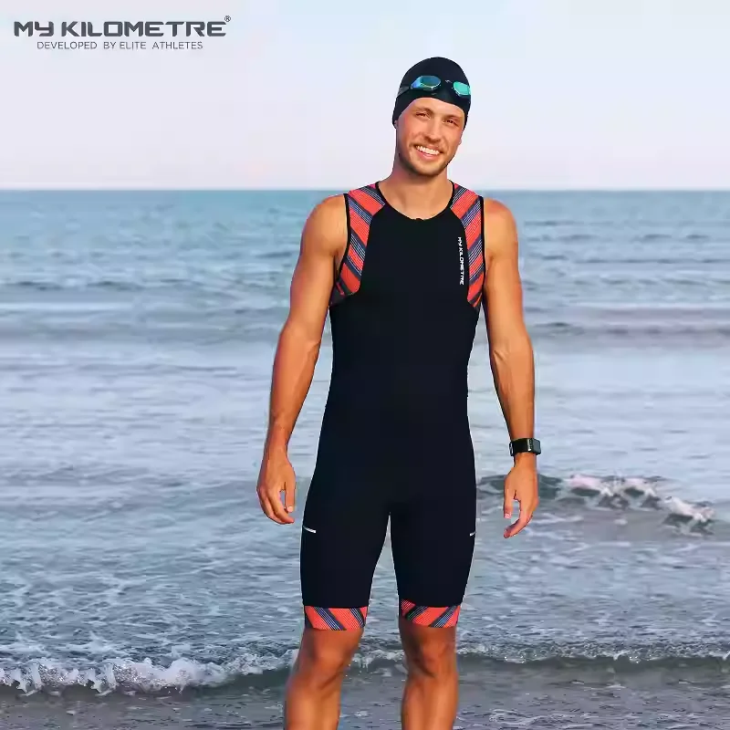 Men's Triathlon Sleeveless One Piece Suit Quick Dry Breathable Padded Tri Suit for Cycling Running Swim MY KILOMETRE
Men's Triathlon Sleeveless One Piece Suit Quick Dry Breathable Padded Tri Suit for Cycling Running Swim MY KILOMETRE