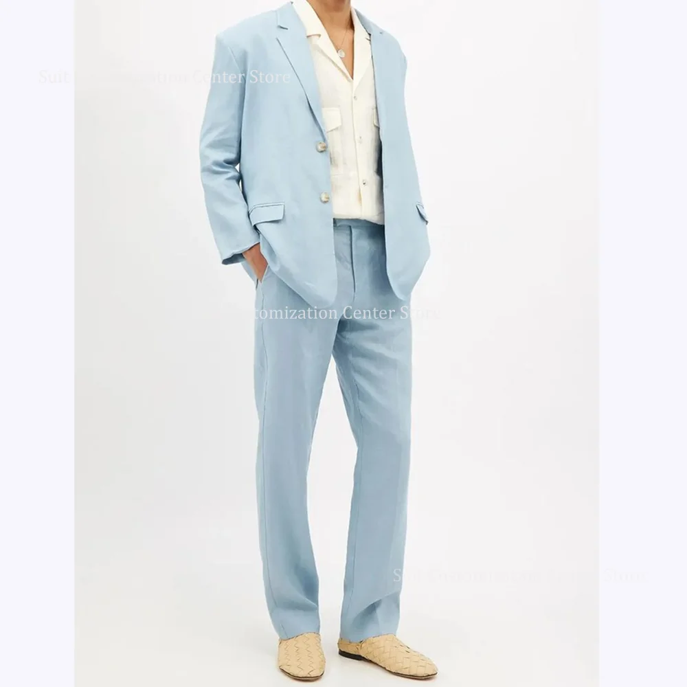 Fashion Casual Sky Blue Suits For Men Notch Lapel Single Breasted Formal Occasion Party Club Activity 2 Piece Jacket Pants
Fashion Casual Sky Blue Suits For Men Notch Lapel Single Breasted Formal Occasion Party Club Activity 2 Piece Jacket Pants