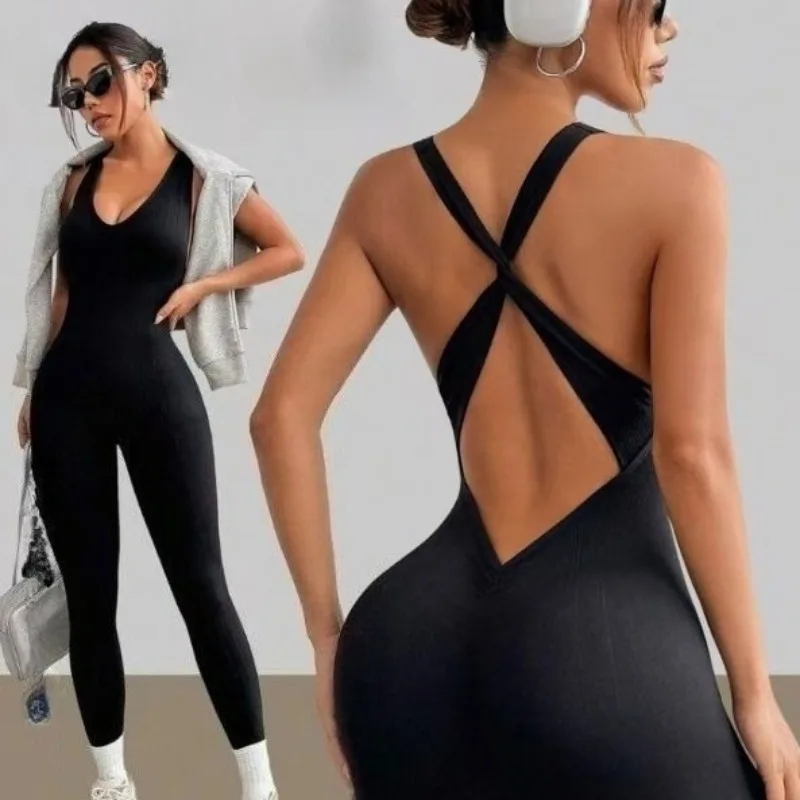Women's Seamless Ribbed Yoga Jumpsuit Backless Criss Cross High Elastic Workout Bodysuit Quick Dry Breathable Bodycon
Women's Seamless Ribbed Yoga Jumpsuit Backless Criss Cross High Elastic Workout Bodysuit Quick Dry Breathable Bodycon