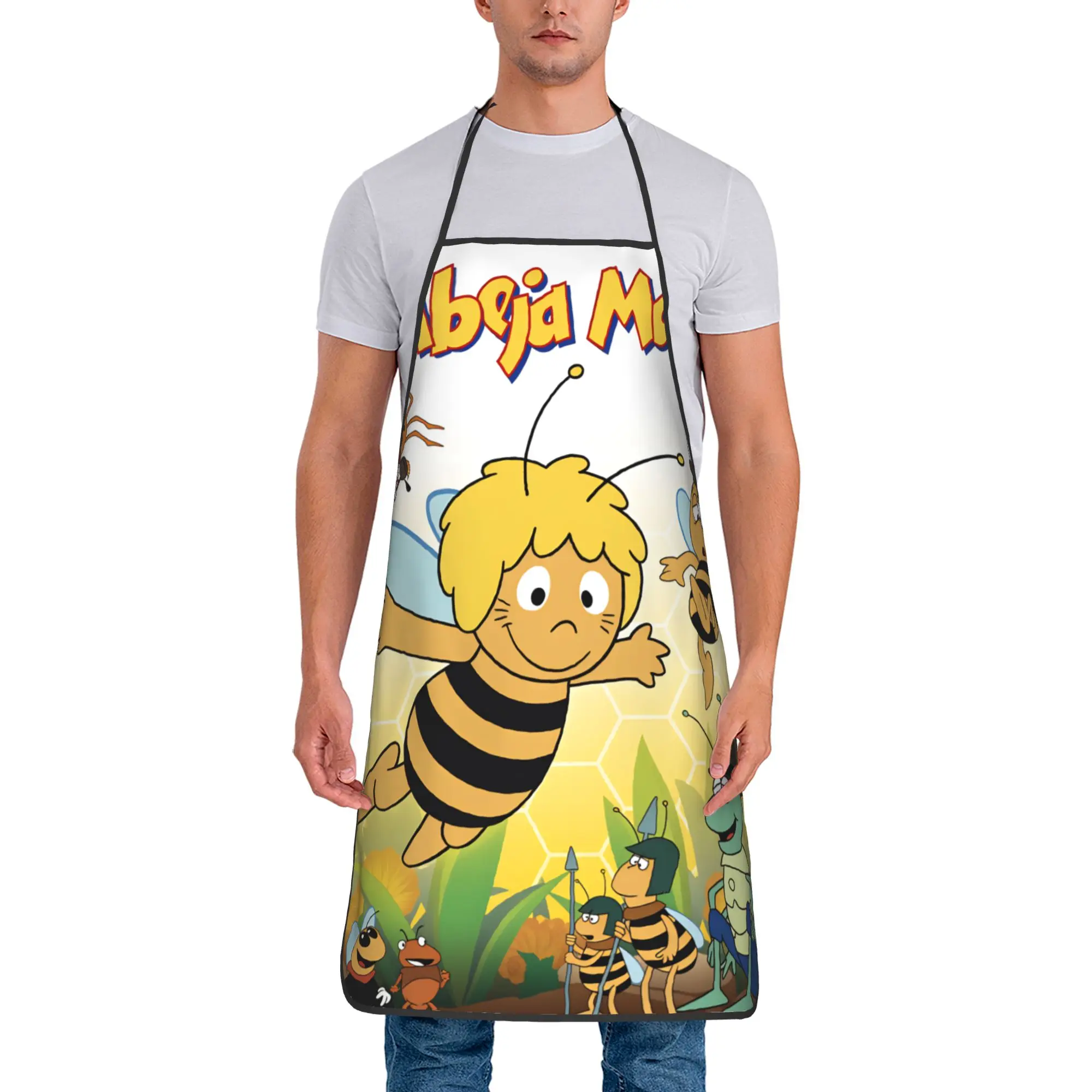 Фартук с изображением пчелы Майи и цветами, мультяшный, для взрослых, кухонные принадлежности, модные рабочие фартуки без карманов
Фартук с изображением пчелы Майи и цветами, мультяшный, для взрослых, кухонные принадлежности, модные рабочие фартуки без карманов