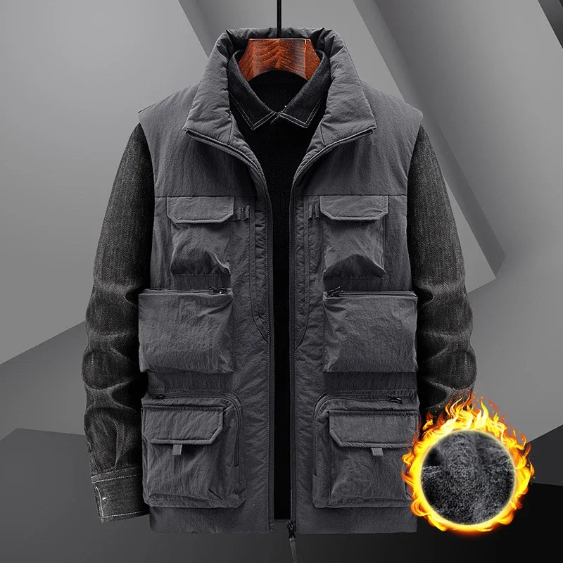 Winter Men Sleeveless Jacket Fleece Lined Work Vest Male Multi Zipper Many Pocket Outdoor Tactical Fishing Travel Hiking Camping
Winter Men Sleeveless Jacket Fleece Lined Work Vest Male Multi Zipper Many Pocket Outdoor Tactical Fishing Travel Hiking Camping