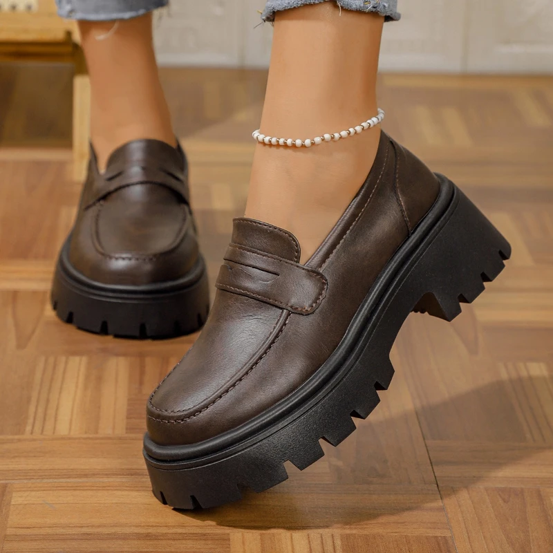 Platform Shoes for Women Loafers Shoes Thick-soled Wedding Formal Women Business Shoes Slipon Leather Increase Casual Shoe Women
Platform Shoes for Women Loafers Shoes Thick-soled Wedding Formal Women Business Shoes Slipon Leather Increase Casual Shoe Women