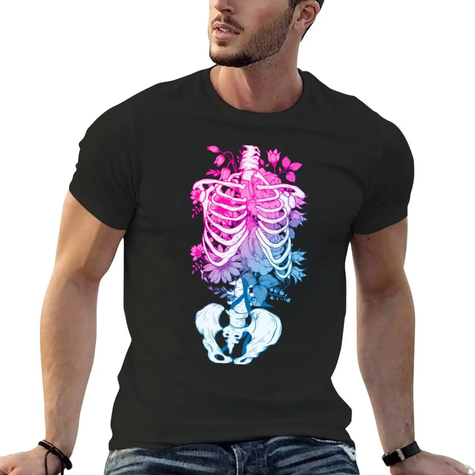 Gothic Flower and Bones T-Shirt boys animal print basketball graphic tees Men's t shirts
Gothic Flower and Bones T-Shirt boys animal print basketball graphic tees Men's t shirts