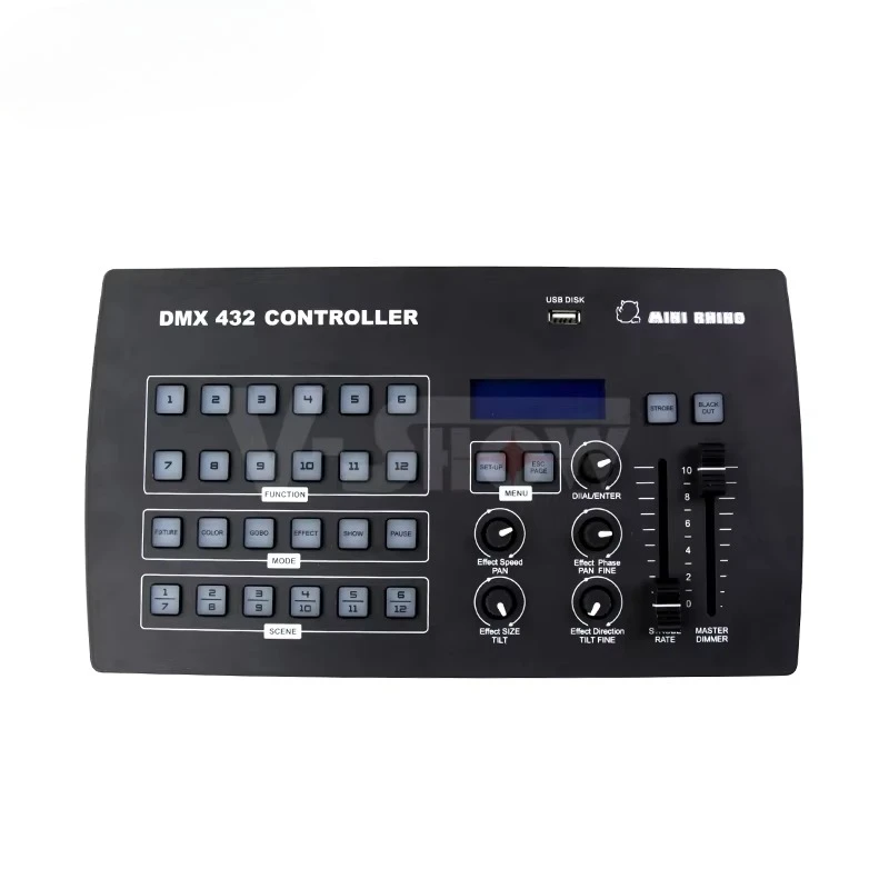 VSHOW C432 Mini Function DMX Controller 432 Control up to 12 Individual Fixtures for Stage Lighting
VSHOW C432 Mini Function DMX Controller 432 Control up to 12 Individual Fixtures for Stage Lighting