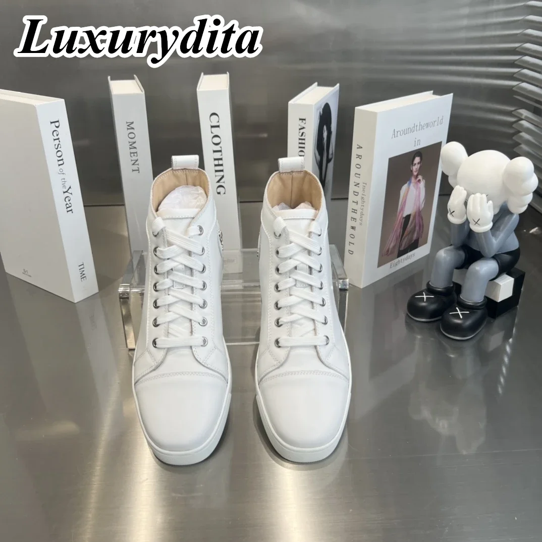Top Quality Womens Trendy Casual Sneakers Luxury Mens Real Leather Tennis Shoes Designr Red Sole Tide Lovers Rivet Shoes HJ1180
Top Quality Womens Trendy Casual Sneakers Luxury Mens Real Leather Tennis Shoes Designr Red Sole Tide Lovers Rivet Shoes HJ1180