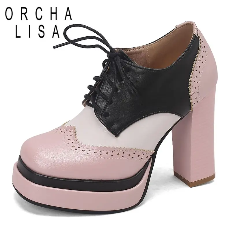 ORCHA LISA Fashion Women Pumps Square Toe Chunky Heels 11.5cm Platform 3.5cm Lace Up Mixed Color Big Size 41 42 43 Dating Shoes
ORCHA LISA Fashion Women Pumps Square Toe Chunky Heels 11.5cm Platform 3.5cm Lace Up Mixed Color Big Size 41 42 43 Dating Shoes
