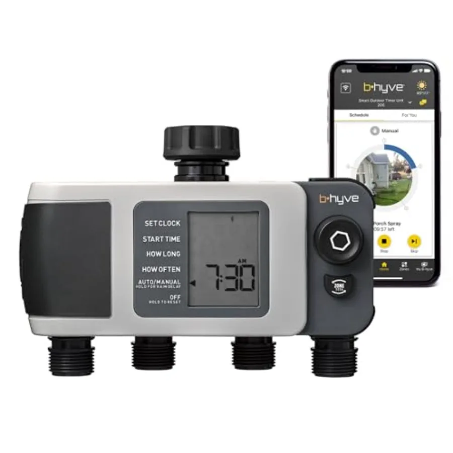 Smart Hose Watering Timer for Outdoor Garden Use Durable Plastic Housing Black Color 4-Port Design with Programmable Scheduling
Smart Hose Watering Timer for Outdoor Garden Use Durable Plastic Housing Black Color 4-Port Design with Programmable Scheduling