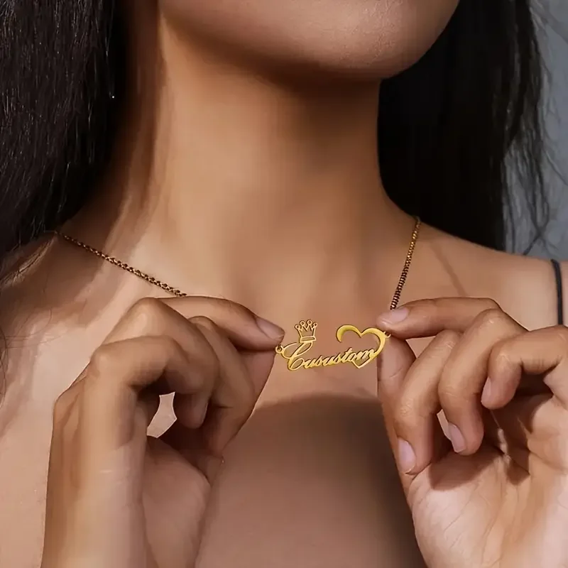 Custom Crown Name Necklace for Women Stainless Steel Personalized Name Heart Choker Pendant Necklaces Birthday Jewelry Gift BFF
Custom Crown Name Necklace for Women Stainless Steel Personalized Name Heart Choker Pendant Necklaces Birthday Jewelry Gift BFF