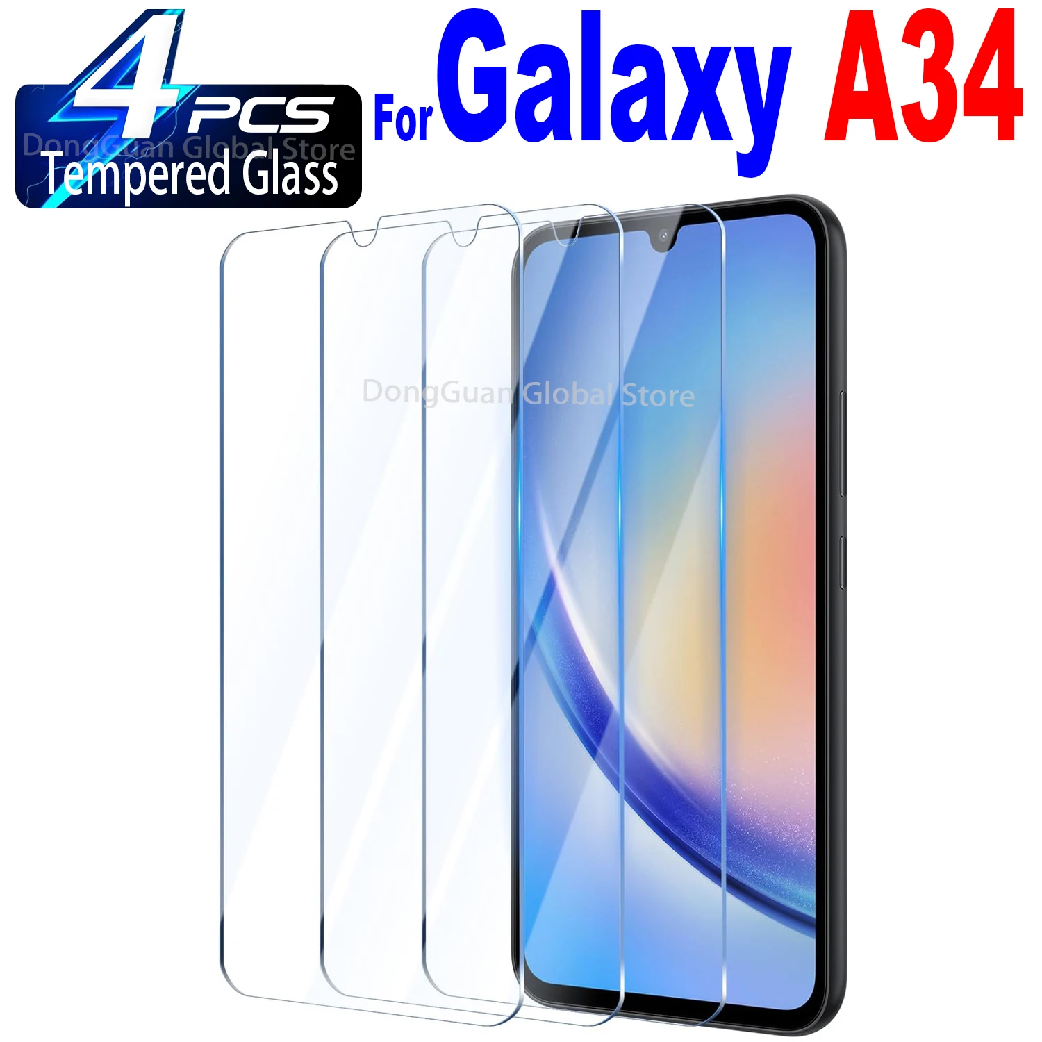 1/4Pcs Tempered Glass For Samsung Galaxy A34 Screen Protector Glass Film
1/4Pcs Tempered Glass For Samsung Galaxy A34 Screen Protector Glass Film