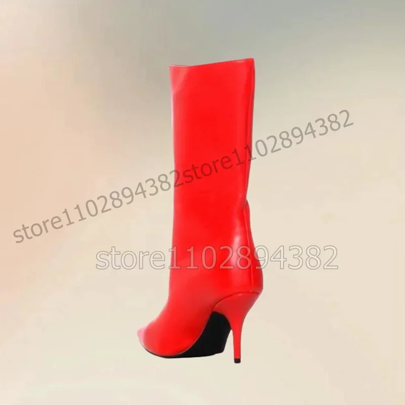 Red Large Cuff Matte Leather Pointed Toe Boots Slip On Women Shoes Thin High Heels Novel Fashion Party 2026 Zapatos Para Mujere
Red Large Cuff Matte Leather Pointed Toe Boots Slip On Women Shoes Thin High Heels Novel Fashion Party 2026 Zapatos Para Mujere