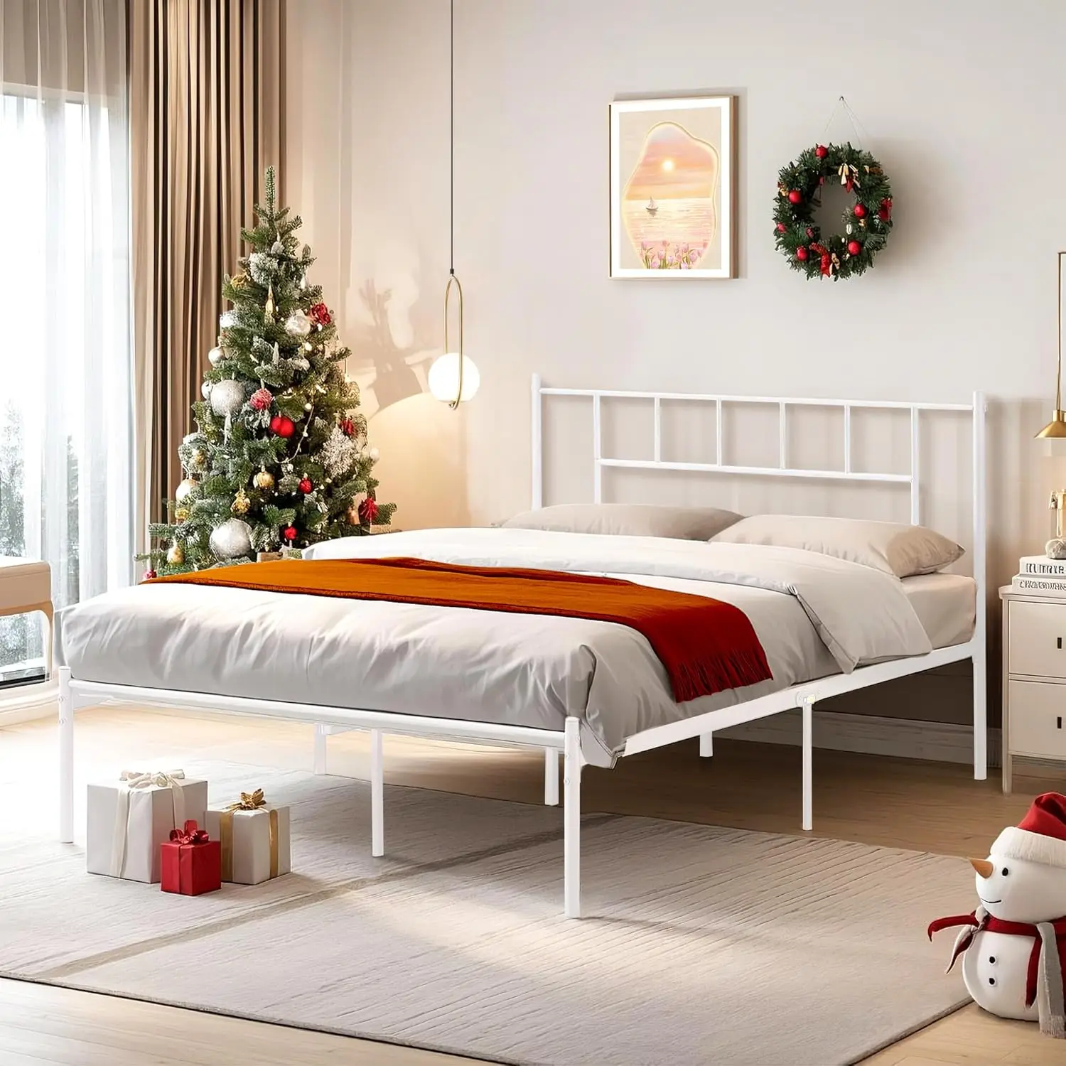 Queen Metal Platform Bed Frame With Headboard, Heavy Duty Steel Slat Support, Under Bed Storage,No Box Spring Ned, Easy
Queen Metal Platform Bed Frame With Headboard, Heavy Duty Steel Slat Support, Under Bed Storage,No Box Spring Ned, Easy