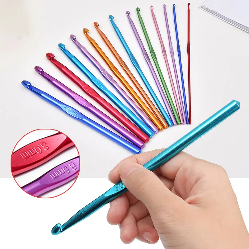 12pcs Multicolor Aluminum Crochet Hooks Set Knitting Needles Aluminum Ergonomic Handle For Diy Craft Hand Sewing Sweater Tools
12pcs Multicolor Aluminum Crochet Hooks Set Knitting Needles Aluminum Ergonomic Handle For Diy Craft Hand Sewing Sweater Tools