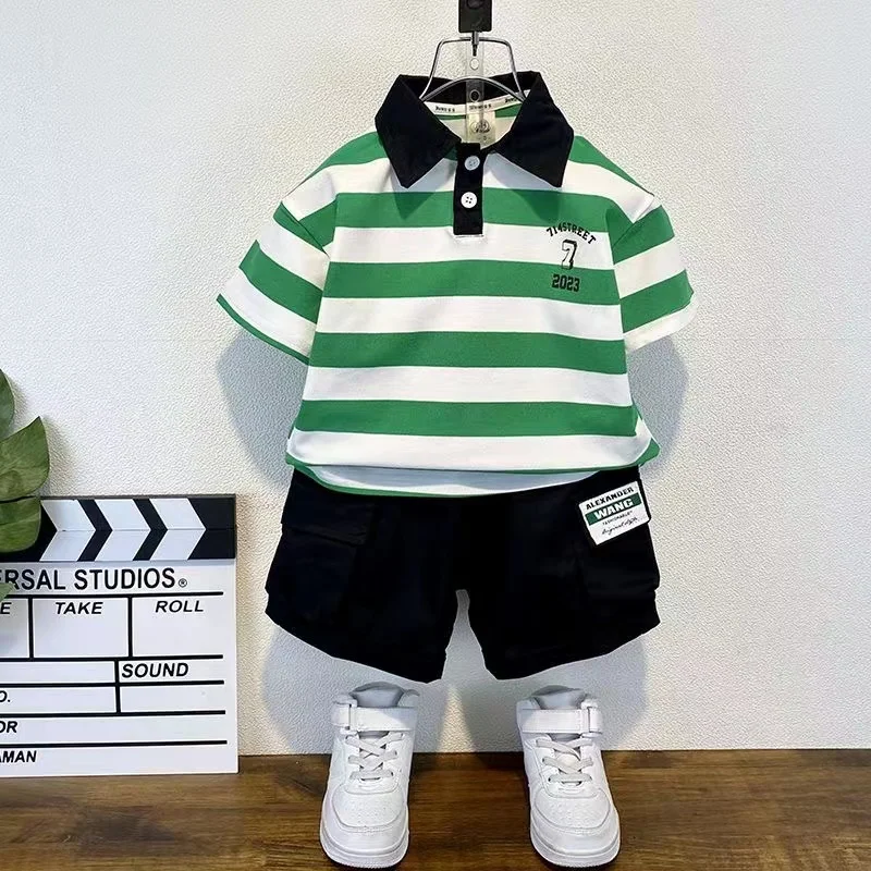 Boys' Summer Set 2024 New Western Style Children's Summer Fashion POLO Shirt Thin Short sleeved Clothes Two piece Set Trendy
Boys' Summer Set 2024 New Western Style Children's Summer Fashion POLO Shirt Thin Short sleeved Clothes Two piece Set Trendy