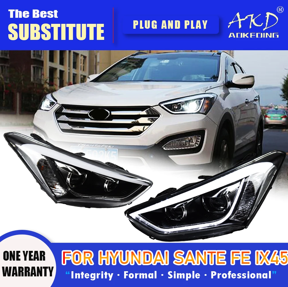 AKD Head Lamp for Hyundai Sante FE IX45 LED Headlight 2013-2015 Headlights DRL Turn Signal High Beam Angel Eye Projector Lens
AKD Head Lamp for Hyundai Sante FE IX45 LED Headlight 2013-2015 Headlights DRL Turn Signal High Beam Angel Eye Projector Lens