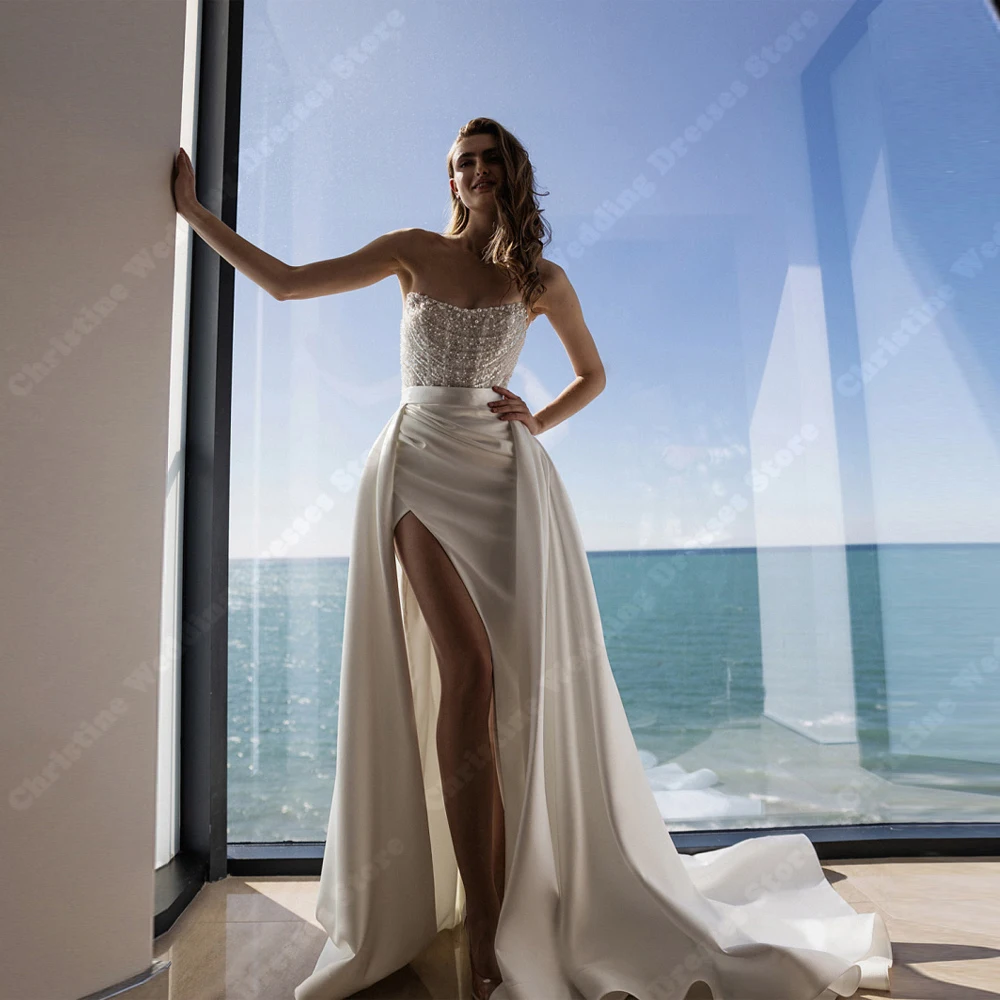 Vintage Mermaid Wedding Dresses Women Elegant Sleeveless Backless Bridal Gowns Mopping Length Ball Vestidos De Novia Customized
Vintage Mermaid Wedding Dresses Women Elegant Sleeveless Backless Bridal Gowns Mopping Length Ball Vestidos De Novia Customized