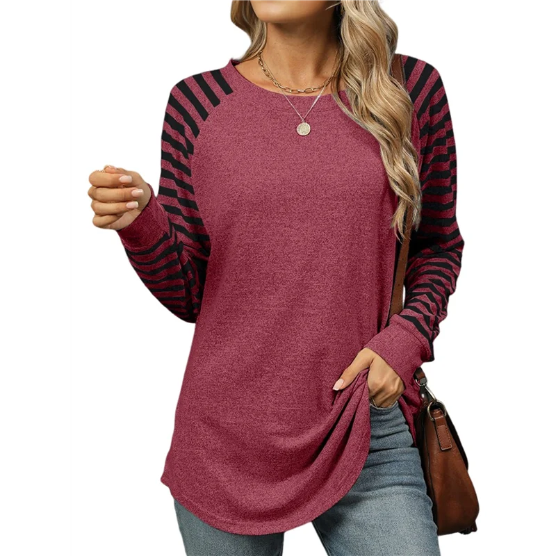 ASDS-Женские полосатые топы-туники, повседневные рубашки с длинными рукавами, пуловер с круглым вырезом
ASDS-Женские полосатые топы-туники, повседневные рубашки с длинными рукавами, пуловер с круглым вырезом