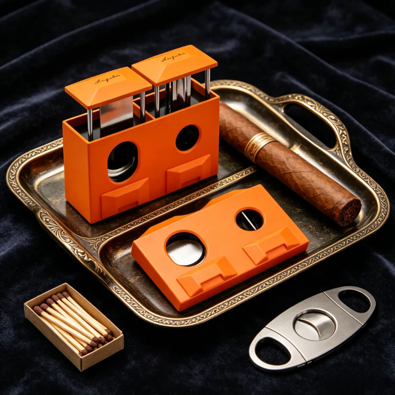 V Cut Straight Cut 2-in-1 Cigar Cutter Zinc Alloy Material 27mm Inner Diameter Straight Cutter Orange Portable Cigar Clipper
V Cut Straight Cut 2-in-1 Cigar Cutter Zinc Alloy Material 27mm Inner Diameter Straight Cutter Orange Portable Cigar Clipper