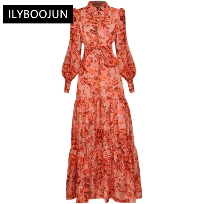 Dresses For Women 2023 Elegant High Quality Luxury Designer Spring New Lapel Long Sleeve Button Printing Party Long maxi Dress
Dresses For Women 2023 Elegant High Quality Luxury Designer Spring New Lapel Long Sleeve Button Printing Party Long maxi Dress