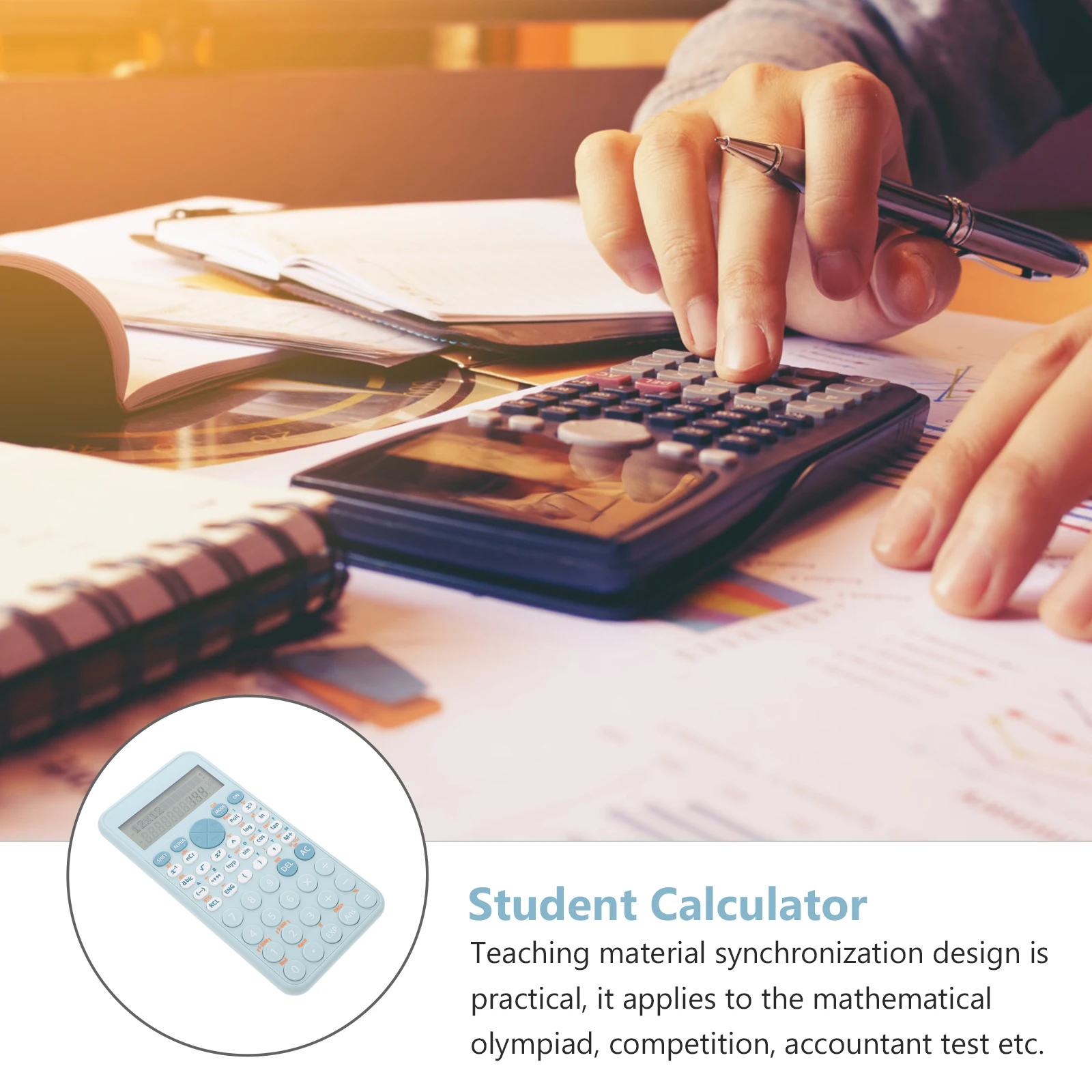Scientific Calculator 240 Function Advanced Design Large Clear Display Portable Calculator for Office Home School Blue