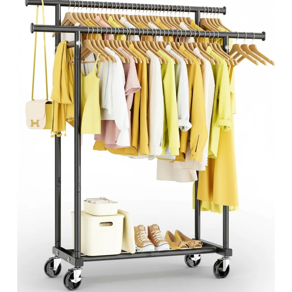 Двойная вешалка для одежды на колесиках, сверхмощный портативный шкаф на колесиках для спальни, прачечной, гостиной
Двойная вешалка для одежды на колесиках, сверхмощный портативный шкаф на колесиках для спальни, прачечной, гостиной