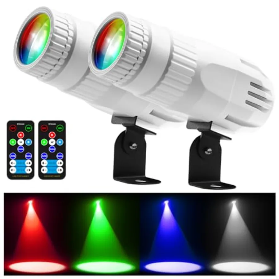 Pinspot Light 15W RGBW LED Lights for Disco Ball 4 in 1 with Remote Control Super Bright Mirror Ball Spot Lighting for Parties
Pinspot Light 15W RGBW LED Lights for Disco Ball 4 in 1 with Remote Control Super Bright Mirror Ball Spot Lighting for Parties