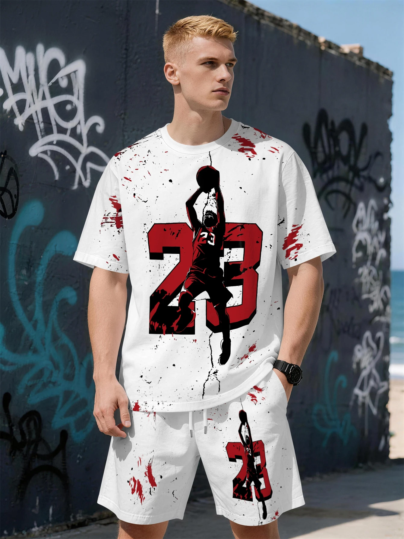 2026 Summer New Men's Short-Sleeved Set with 3D Trendy Letter Print for Casual and Fashionable Street Style Comfortable and Soft
2026 Summer New Men's Short-Sleeved Set with 3D Trendy Letter Print for Casual and Fashionable Street Style Comfortable and Soft