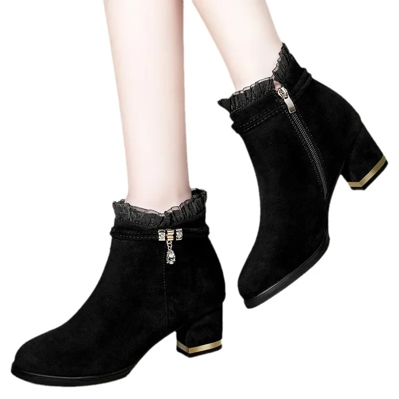 Shoes for Women Autumn Fashion Boots Women Fur Winter Warm Pointed Ankle Boot High Heel Rhinestone Decoration Zipper Women Boots
Shoes for Women Autumn Fashion Boots Women Fur Winter Warm Pointed Ankle Boot High Heel Rhinestone Decoration Zipper Women Boots