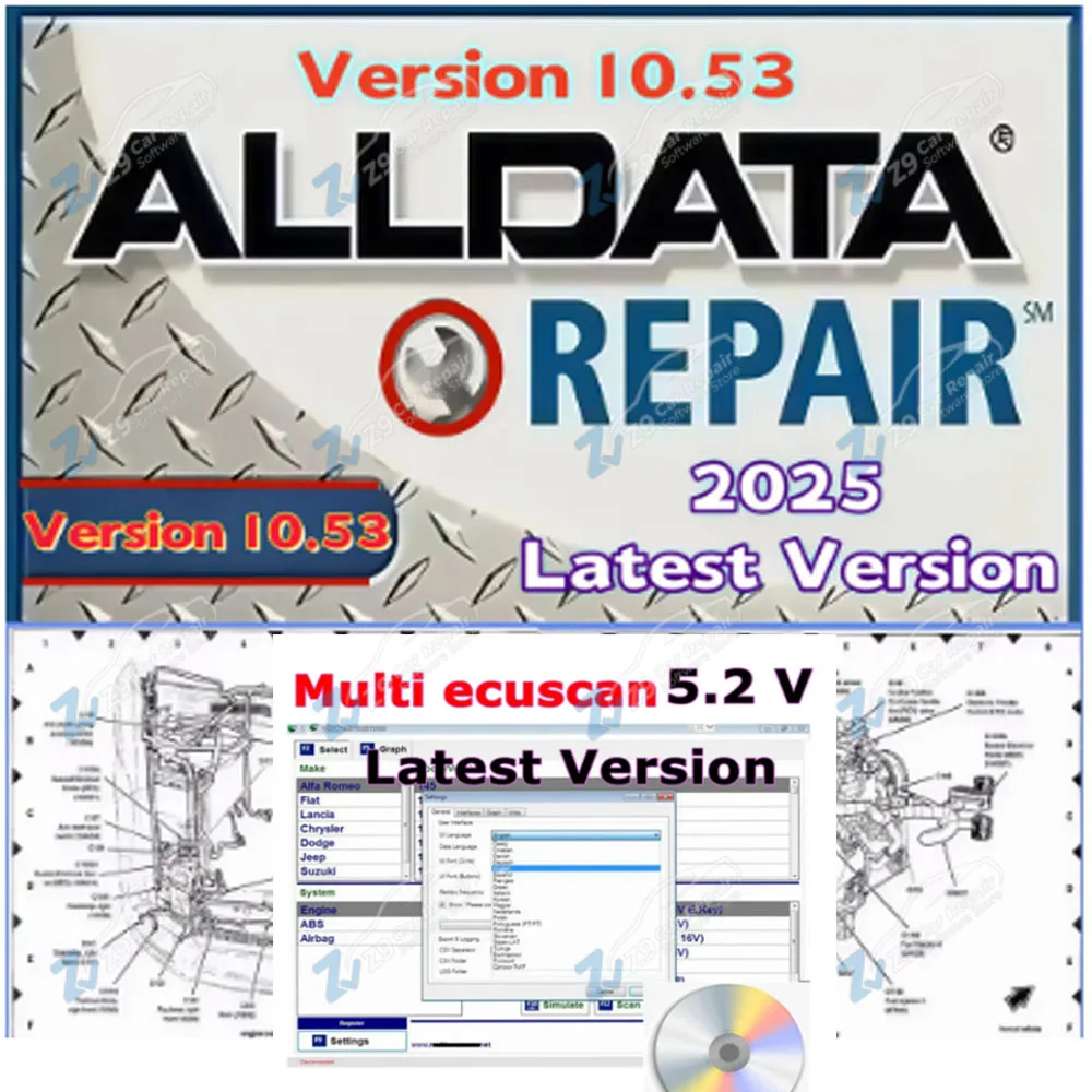 AllData 10.53 Automotive Diagnostic Software& Fiat Software Multiecuscan V5.2 for Fiat/Chrysler/Dodge/Jeep/Suzuki Scanner
AllData 10.53 Automotive Diagnostic Software& Fiat Software Multiecuscan V5.2 for Fiat/Chrysler/Dodge/Jeep/Suzuki Scanner