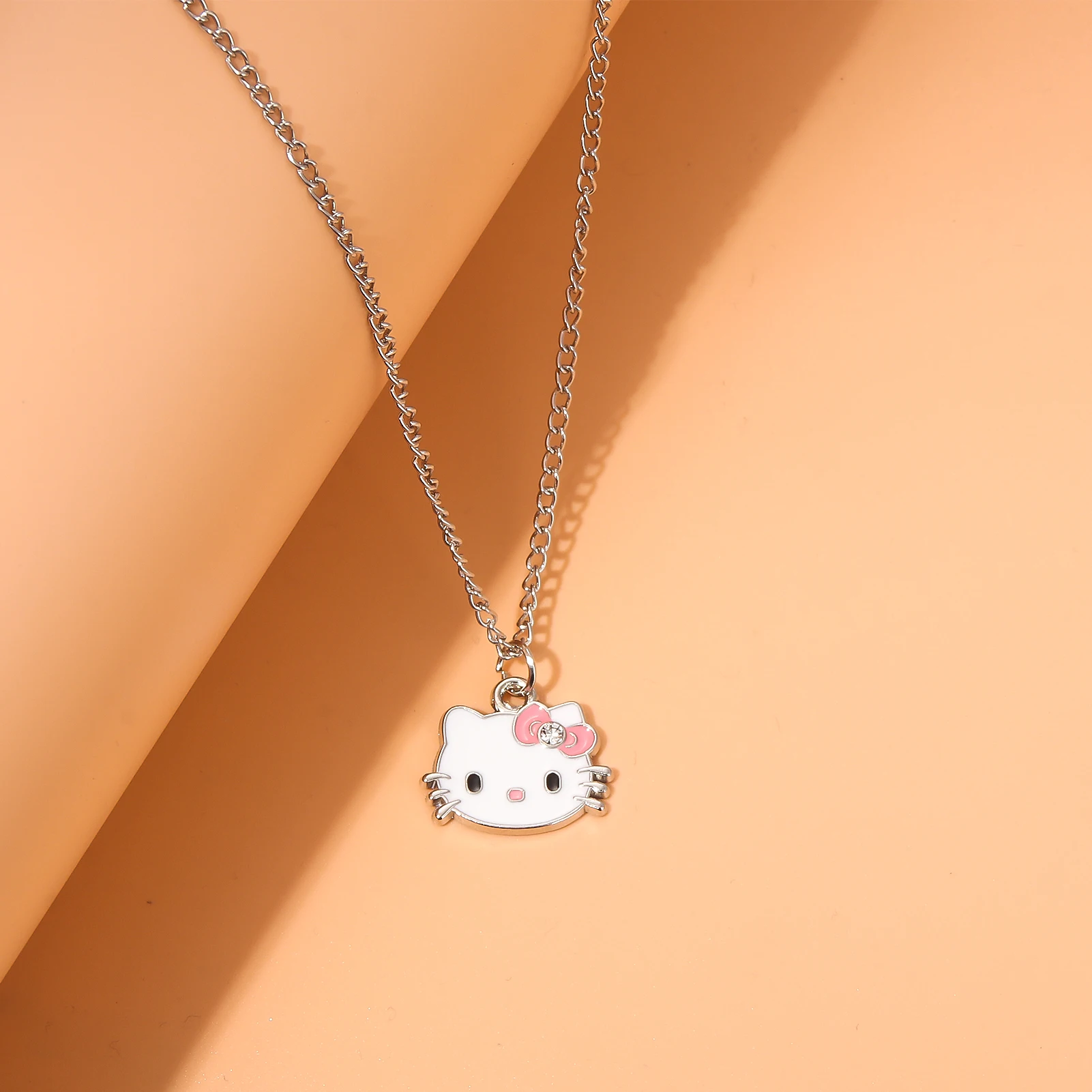 Cute Girl Cartoon Bow Cat Necklace Diamond Cat Hollow Necklace Pendant Fan Gift Cosplay Props For Man Woman Backpack Jewelry
Cute Girl Cartoon Bow Cat Necklace Diamond Cat Hollow Necklace Pendant Fan Gift Cosplay Props For Man Woman Backpack Jewelry