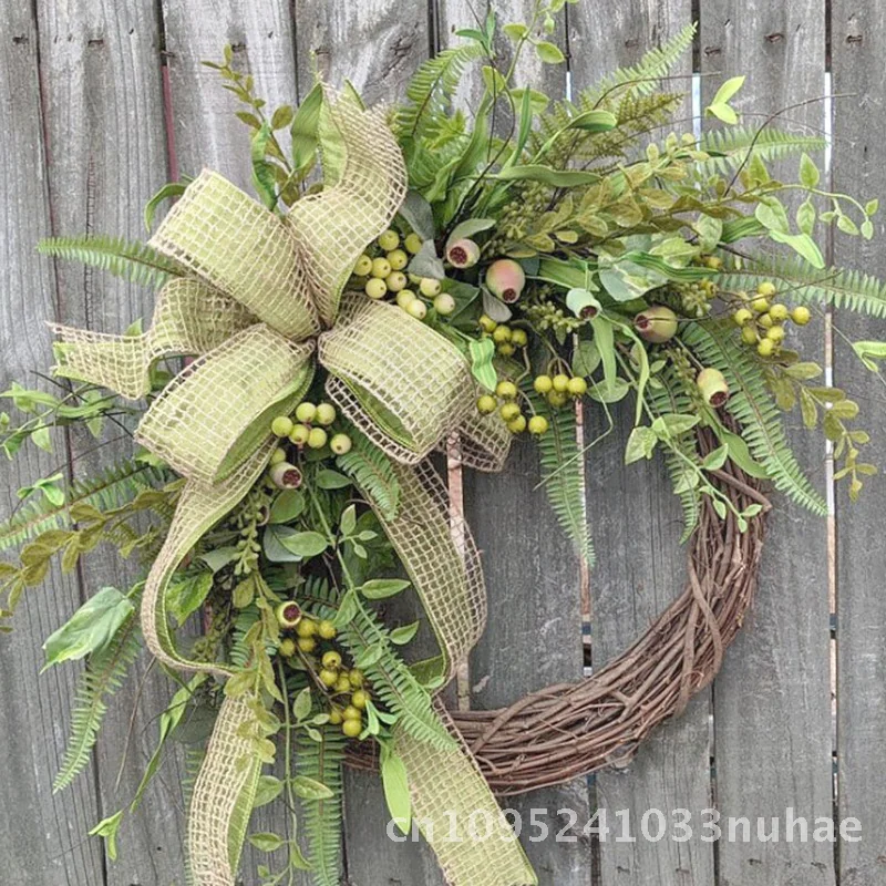 Pastoral Style Door Hanging Green Plant Wreath with Dead Branch Rattan Ring Hong Kong Love Cross-border Simulation Plant Decor
Pastoral Style Door Hanging Green Plant Wreath with Dead Branch Rattan Ring Hong Kong Love Cross-border Simulation Plant Decor