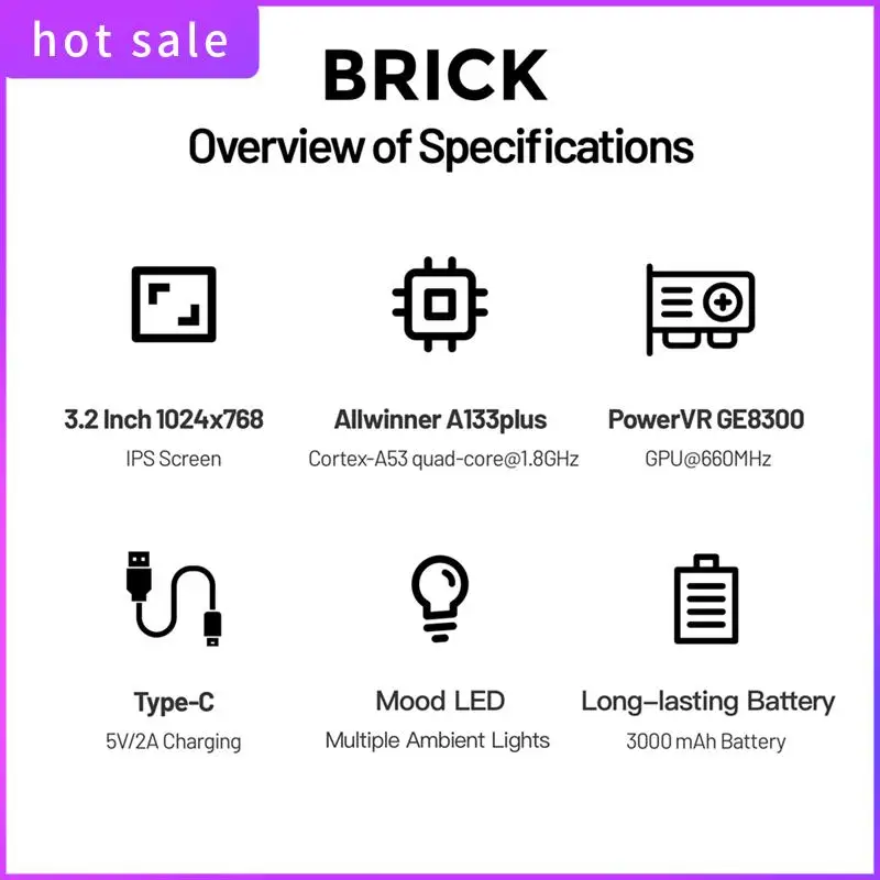 BRICK Handheld Game Console 128GB Portable Linux Video Game Console 3.2Inch 1024X768 IPS Screen Retro Game Controller A
BRICK Handheld Game Console 128GB Portable Linux Video Game Console 3.2Inch 1024X768 IPS Screen Retro Game Controller A
