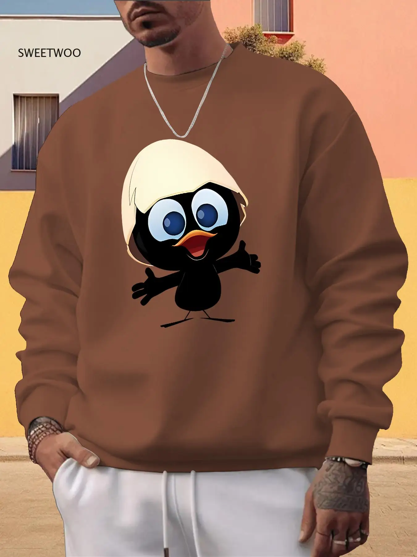 Men's Casual Crew Neck Sweatshirt with Cartoon Character Print - Stretchy, Comfortable Long Sleeve Pullover for Spring & Fall
Men's Casual Crew Neck Sweatshirt with Cartoon Character Print - Stretchy, Comfortable Long Sleeve Pullover for Spring & Fall